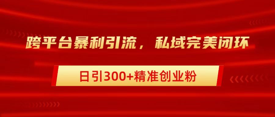 跨平台暴力引流，私域完美闭环，日引300+精准创业粉-互创学社