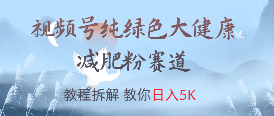 视频号纯绿色大健康粉赛道，教程拆解，教你日入5K-互创学社