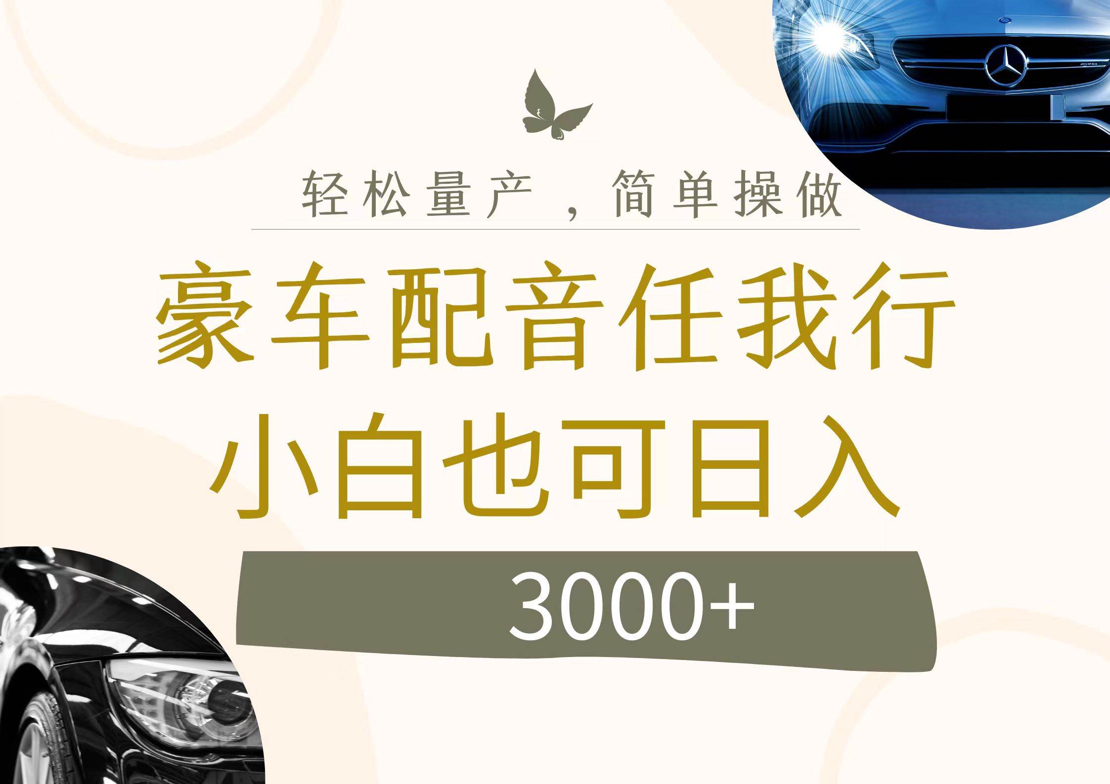 不为人知的暴力小项目，豪车配音，日入3000+-互创学社