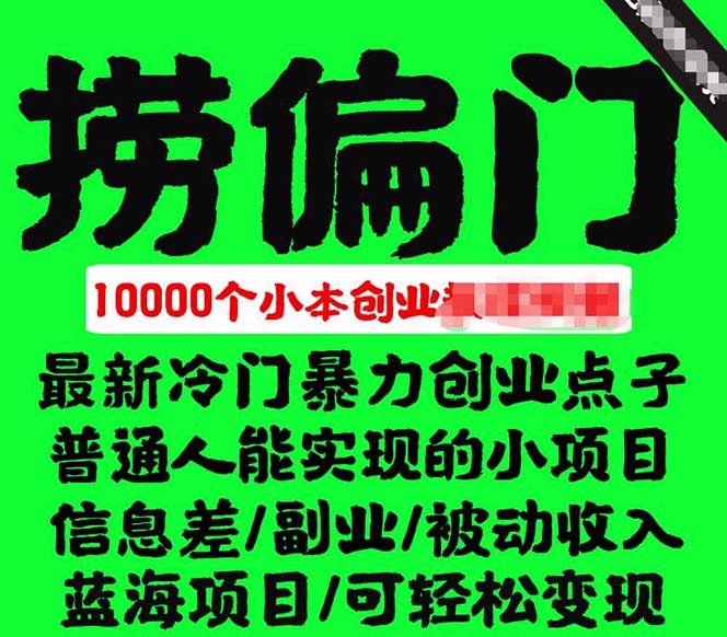 千款捞偏门小本创业小项目，总有一款适合你【无水印】-互创学社