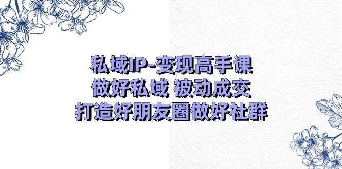 私域IP-变现高手课：做好私域 被动成交，打造好朋友圈做好社群（18节）-互创学社