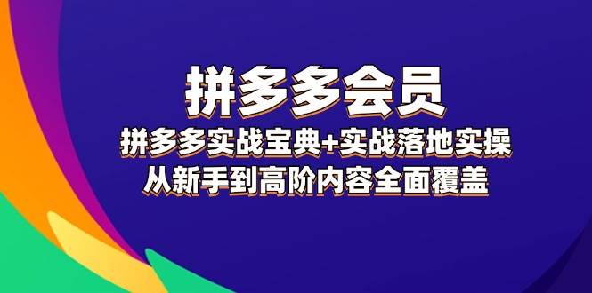 拼多多 会员，拼多多实战宝典+实战落地实操，从新手到高阶内容全面覆盖-互创学社